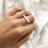 Statement, minimalist line silver ring