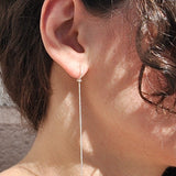 Theater earring, minimalist silver earrings, unique threader earring