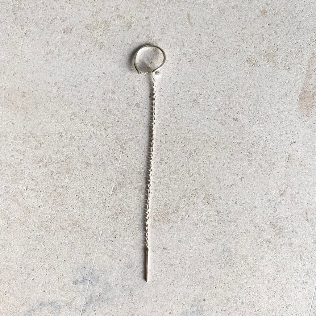 Theater earring, minimalist silver earrings, unique threader earring