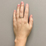 Set of 3 minimalist, stacking,wavy handcrafted silver rings