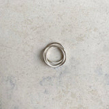 Set of 3 minimalist, stacking,wavy handcrafted silver rings