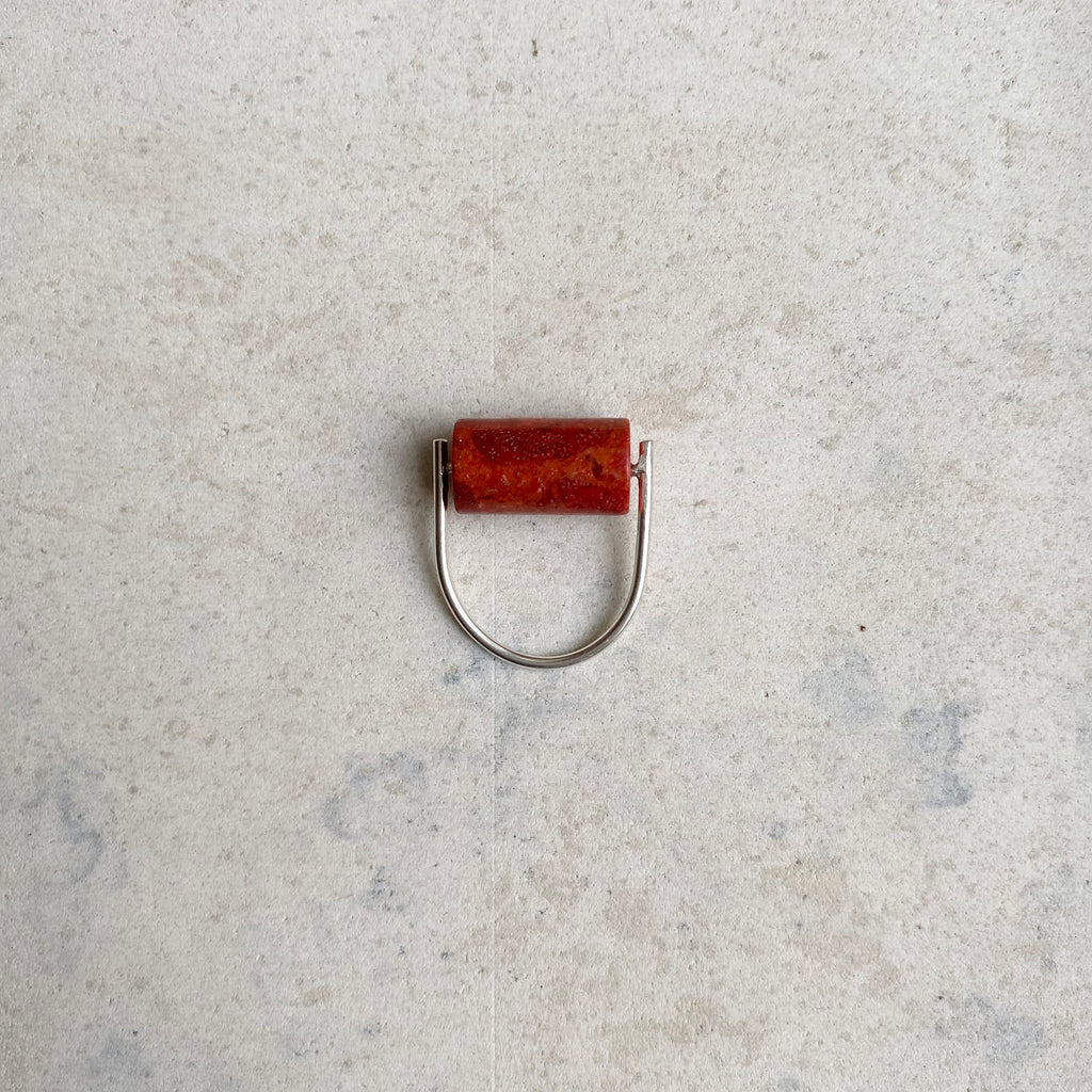 Coral silver unique ring I statement ring | contemporary ring
