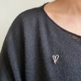 Minimalist contemporary brooch | Hart brooch| Silver handmade brooch