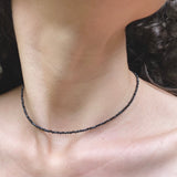 Black spinel choker | minimalist choker | natural gemstone | dainty choker