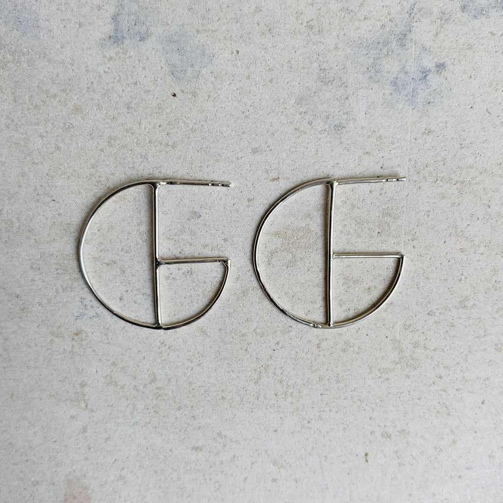 Unique hoop earrings,minimal,architectural geometrical earrings
