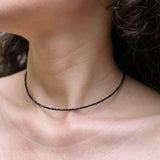 Black spinel choker | minimalist choker | natural gemstone | dainty choker