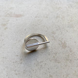 Minimalist architectural silver ringI Statement Contemporary ring