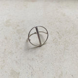 Contemporary unique sterling silver ring