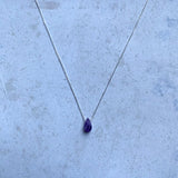 Dainty Necklace I Minimalist Silver Necklace I Amethyst pendant