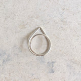 Double chevron silver ring