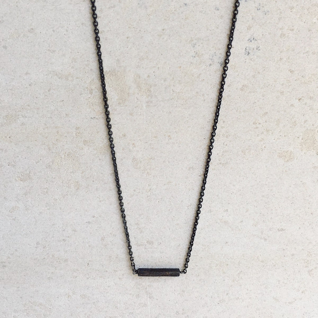 Square little bar silver necklace