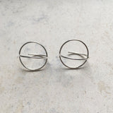 round-silver-earrings