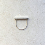 Square bar handcrafted silver ring