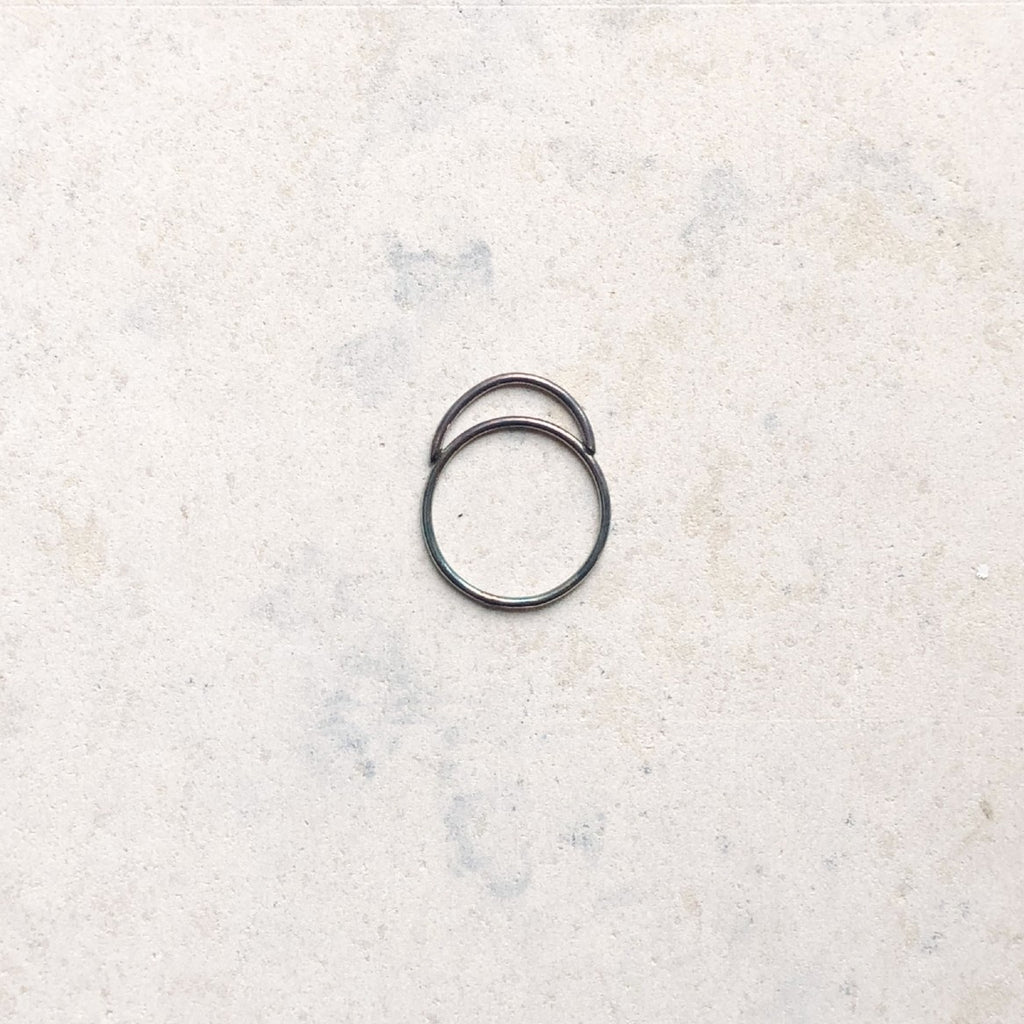 Tiny hug'' silver ring