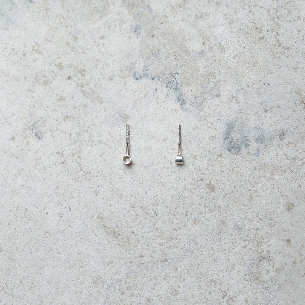 Dainty Earrings, Minimalist sterling silver tubes earrings