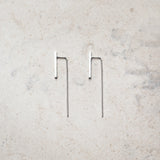 Minimalist, statement, dainty silver earrings