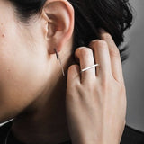 Minimalist, statement, dainty silver earrings