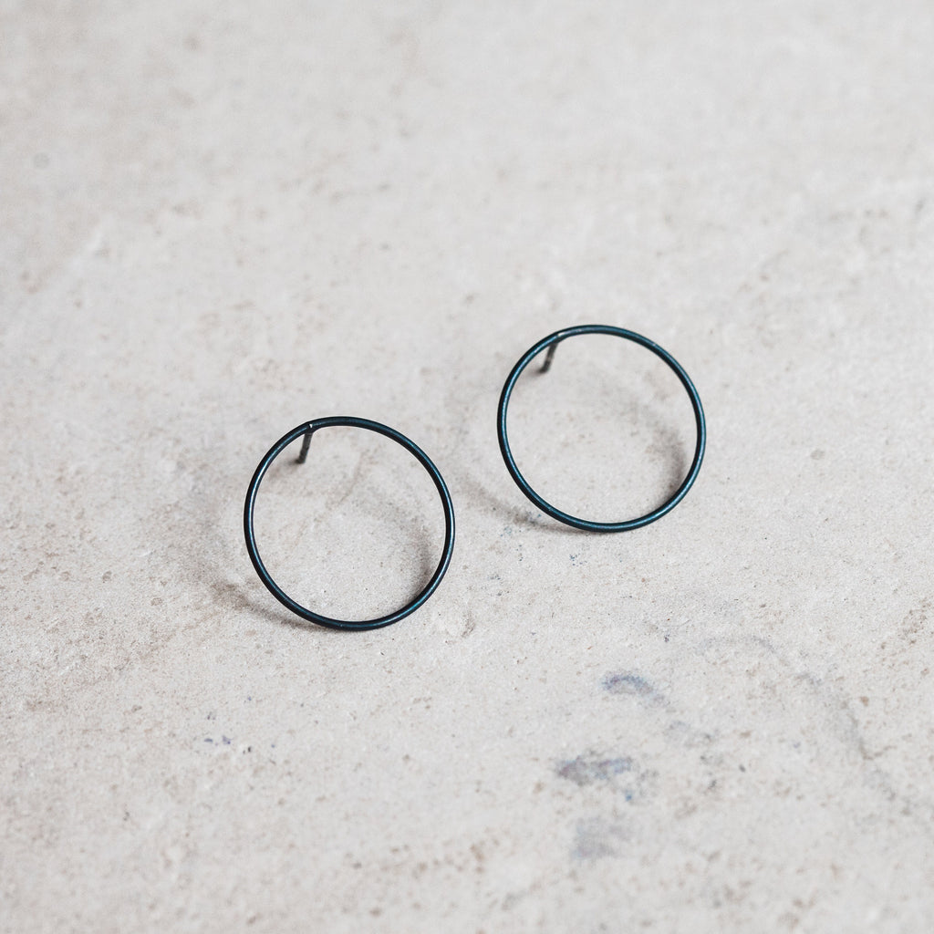 Dainty Earrings Circle Geometric Silver Studs, simple,minimalist hoop earrings
