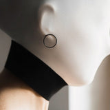 Dainty Earrings Circle Geometric Silver Studs, simple,minimalist hoop earrings