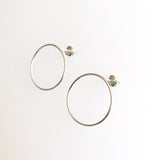 Dainty Earrings Circle Geometric Silver Studs, simple,minimalist hoop earrings