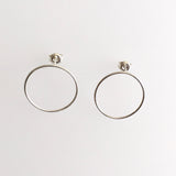 Dainty Earrings Circle Geometric Silver Studs, simple,minimalist hoop earrings