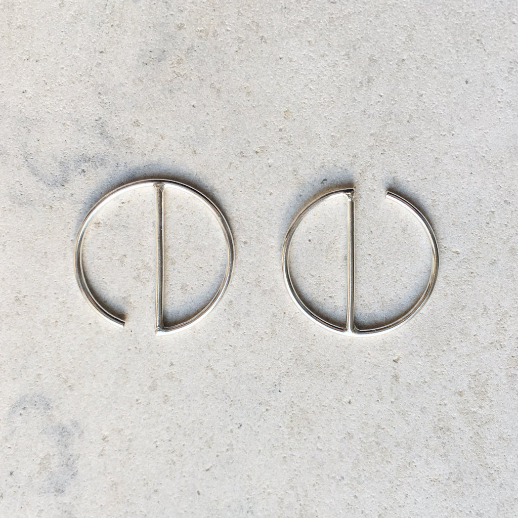 Small hoop earrings,minimal, geometrical earrings