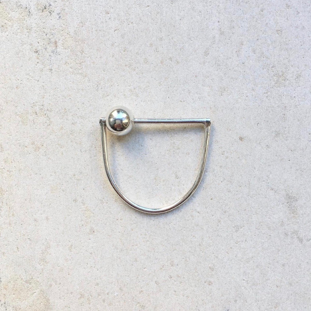 Statement geometric silver ring