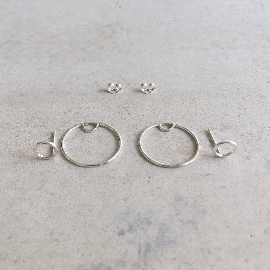 Open circle, unique earrings, minimal jewelry, ear cuff, ear climbers