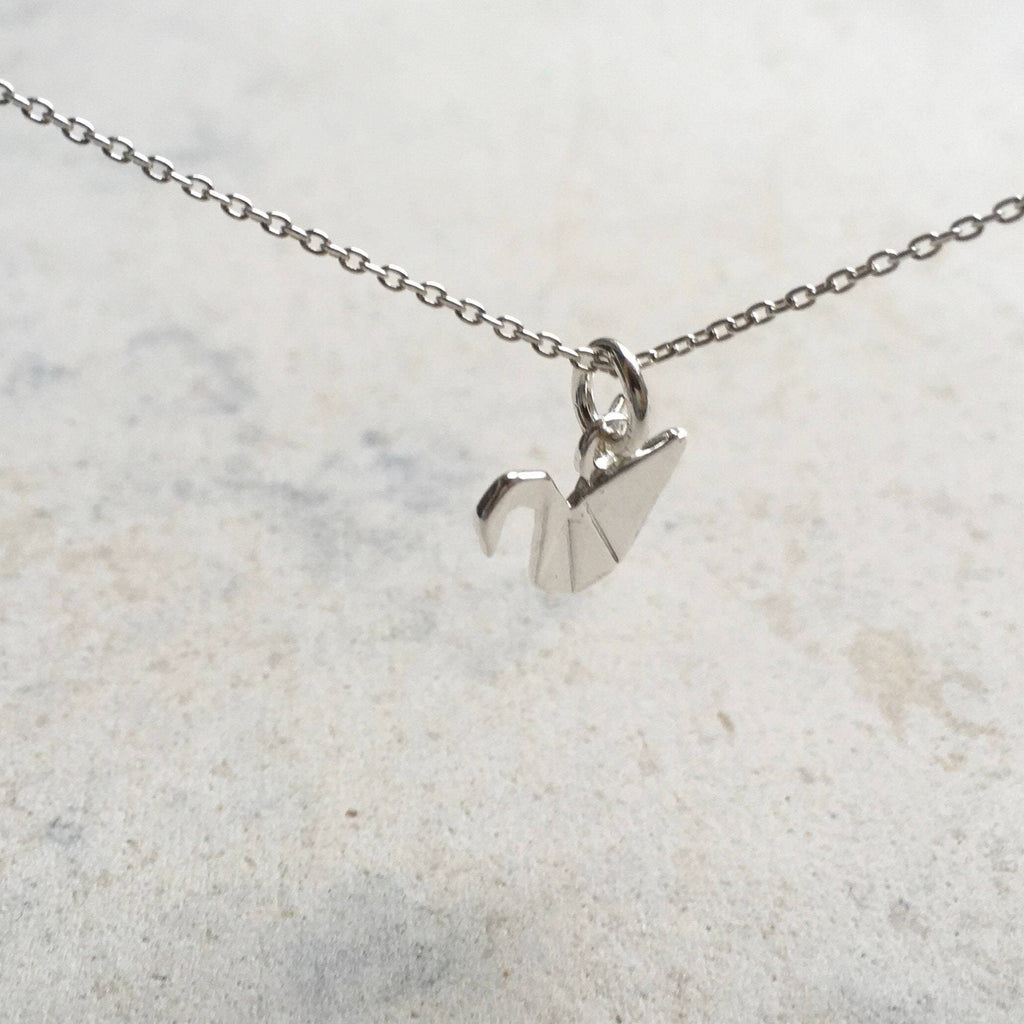 Origami necklace I Dainty Necklace I Minimalist Silver Necklace I Gift for her swan necklace
