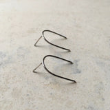 Contemporary silver earrings | simple silver earrings | minimalist ear threads | silver pins