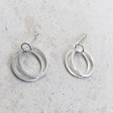 Double Open circle, unique earrings , minimal jewelry