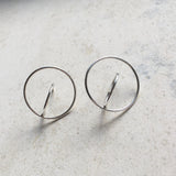 Unique hoop earring,3D earrings,Silver hoop earrings, minimalist geometric earrings