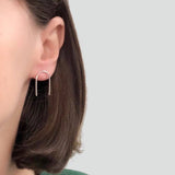 Contemporary silver earrings | simple silver earrings | minimalist ear threads | silver pins