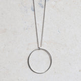 Geometric Circle Pendant on Silver Chain, Minimalist necklace