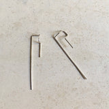 Minimalist Threader Unique Line Earrings Sterling Silver