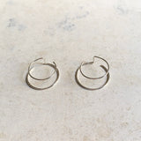 Open circle, unique hoops, minimal jewelry,double hoops