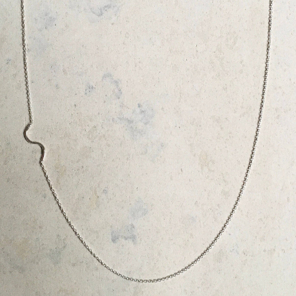 Dainty Necklace I Minimalist Silver Necklace I Wave necklace I