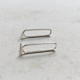 Oval hoops, statement  thin silver earrings,geometric earrings,dainty earrings