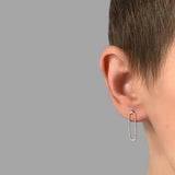 Oval hoops, statement  thin silver earrings,geometric earrings,dainty earrings