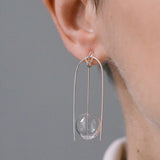 Statement glass and silver earrings, unique handmade earrings