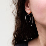 Unique hoops, statement  thin silver earrings,geometric,minimalist earrings