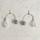 Unique earrings , statement , mobile, minimalist , glass earrings,geometric cool earrings