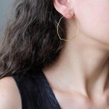 Unique hoops, statement  thin silver earrings,geometric earrings,mismatched earrings