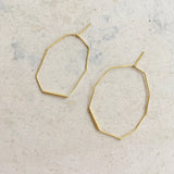 Unique hoops, statement  thin silver earrings,geometric earrings,mismatched earrings