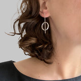 Unique earrings, double circle earrings,minimalist earrings