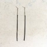 Unique long earrings I Silver chain earrings I Minimalist earrings I