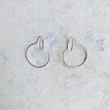 Unique hoops, statement  thin silver earrings,geometric earrings, orbit earrings