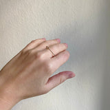 Dainty Sterling Silver ring with 14k gold bead
