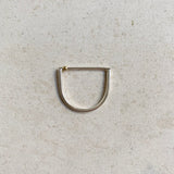 Dainty Sterling Silver ring with 14k gold bead